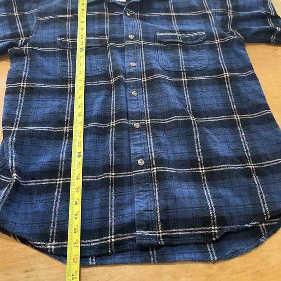 FIELD&STREAM Mens Blue Plaid Shirt Sz  XLTall Heavy 100% Cotton Flannel - Picture 5 of 7